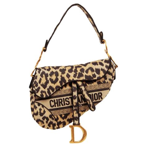 leopard print dior saddle bag